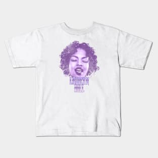 Retro Lauryn Hill Purple Distressed Kids T-Shirt